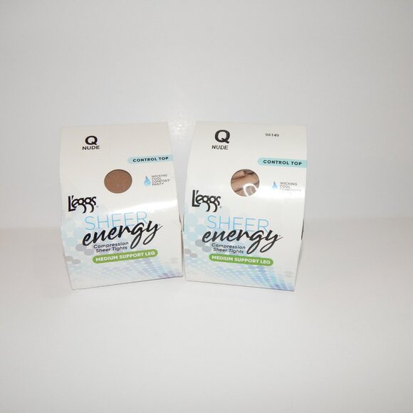 6 - Q - L'eggs Sheer Energy- Control Top - Stockings Leggs Pantyhose Bundle - Picture 3 of 4